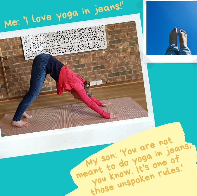 Yoga in jeans